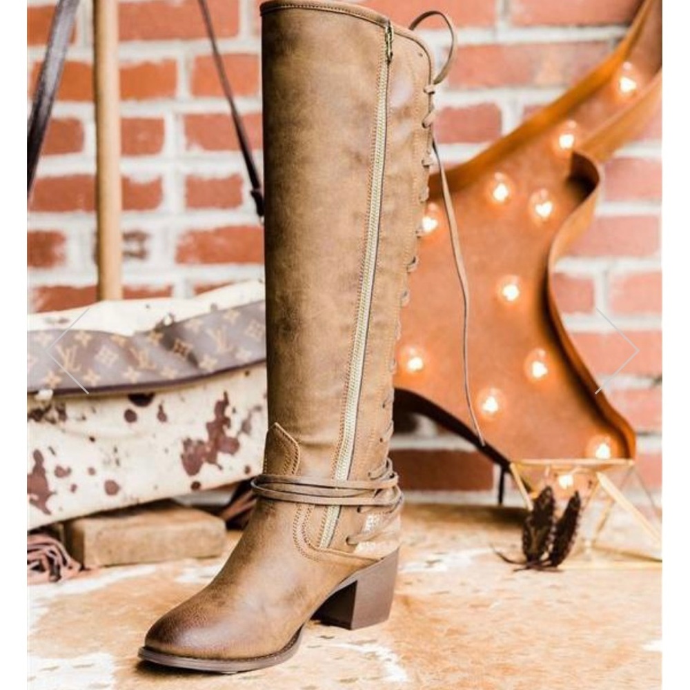 Laced and Loaded adjustable calf riding boot